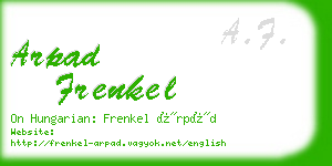 arpad frenkel business card